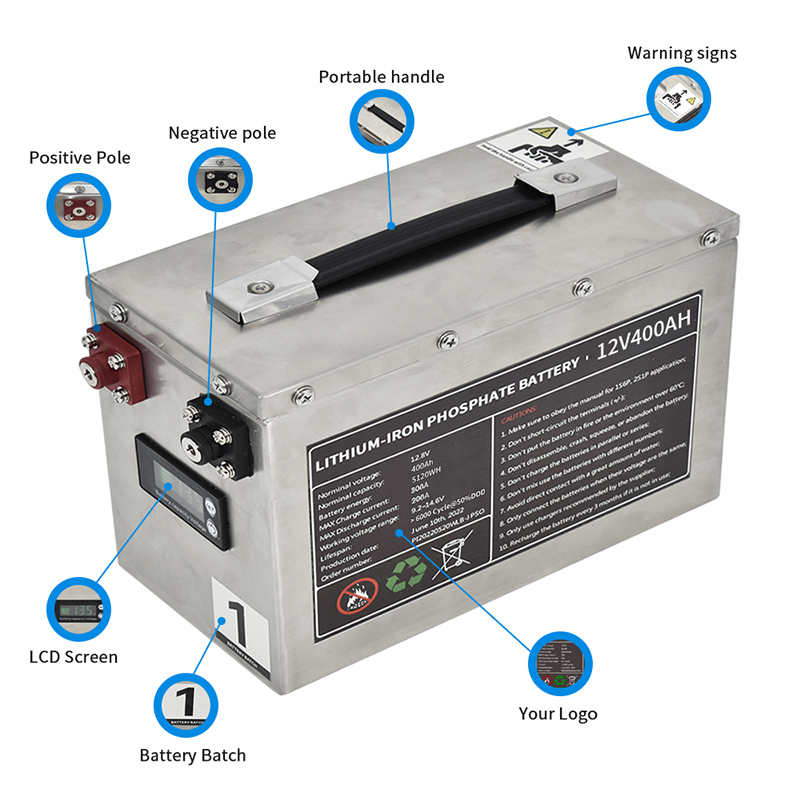 Batería de litio para autocaravana Lifepo4 12V 48V Batería de fosfato de hierro y litio 12,8V 400Ah 800Ah 5Kwh 7Kwh 10Kwh 12Kwh 20kwh para RV Carro de golf Autocaravana Camper Vehículo recreativo