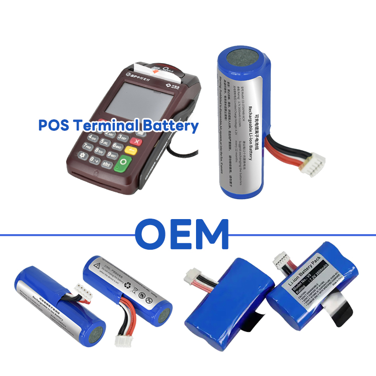 Gran oferta, batería de máquina Terminal Pos recargable de 3,7 voltios, 7,4 v, 2600mah y 2800mah para máquina POS, máquina para deslizar tarjetas EDC