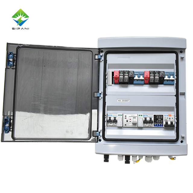 Caja de distribución de energía Dual IP65, resistente al agua, CA y CC, protección contra rayos, Panel ATS, caja de distribución de energía para sistema Solar