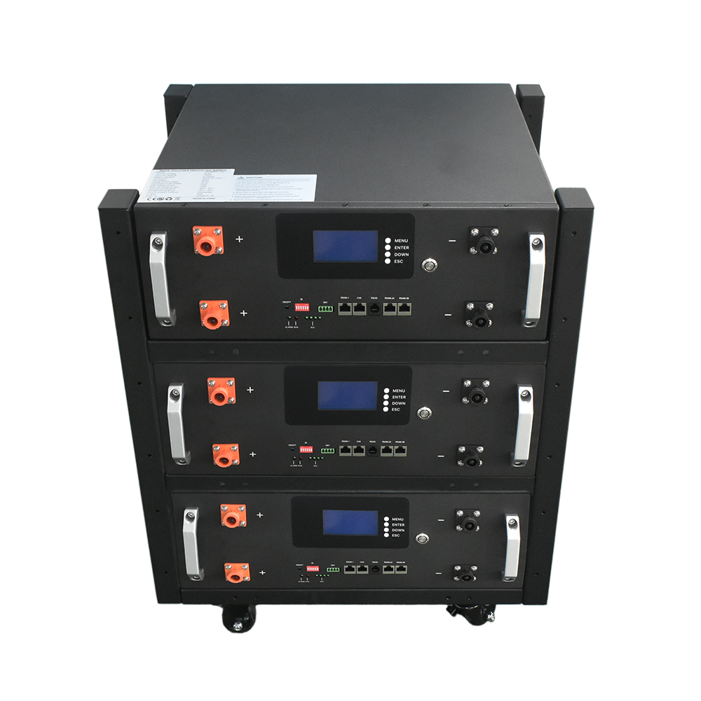51.2V 300AH Ciclo profundo LiFePO4 Batería de iones de litio solar montada en bastidor LFP AKKU 10kwh 15kwh 20kwh 48v 100ah 200ah 300AH 400ah para el sistema de energía solar doméstico