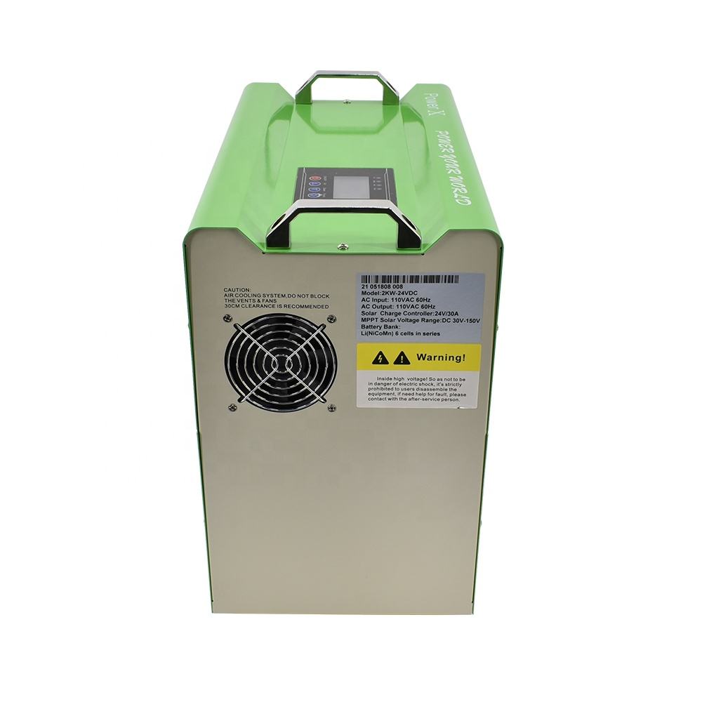 2000w / 2kw Dc Ac Salida Generador de energía solar Sistema de energía solar portátil para refrigerador de TV Limpiador de ventilador eléctrico