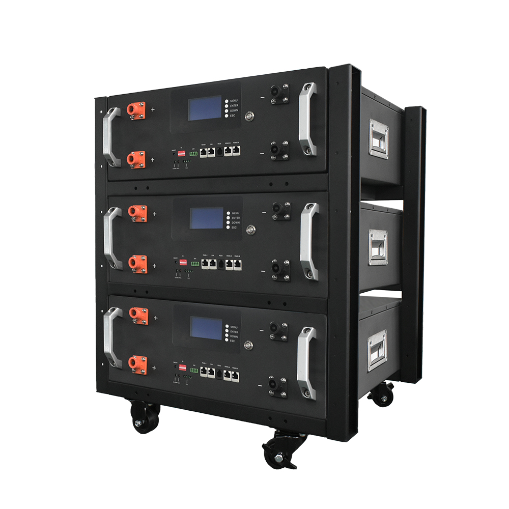51.2V 300AH Ciclo profundo LiFePO4 Batería de iones de litio solar montada en bastidor LFP AKKU 10kwh 15kwh 20kwh 48v 100ah 200ah 300AH 400ah para el sistema de energía solar doméstico