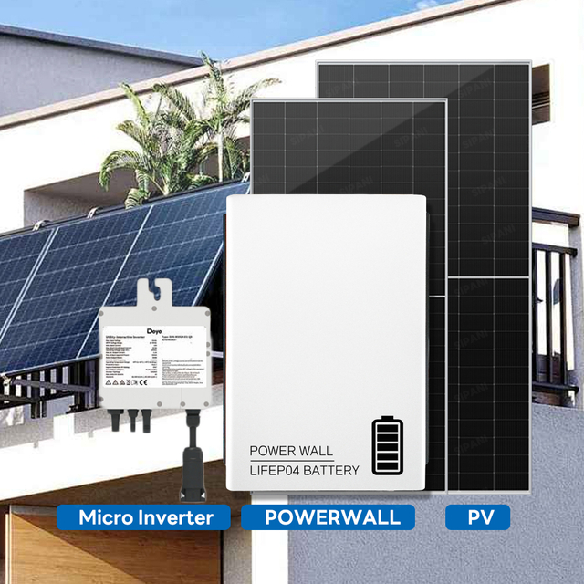 Sistema de panel solar para mini balcón de la UE Micro batería Powerwall de 3kwh Sistema completo de almacenamiento de energía para el hogar Micro inversor Balcón PV 24V 130Ah Batería Lifepo4 montada en la pared