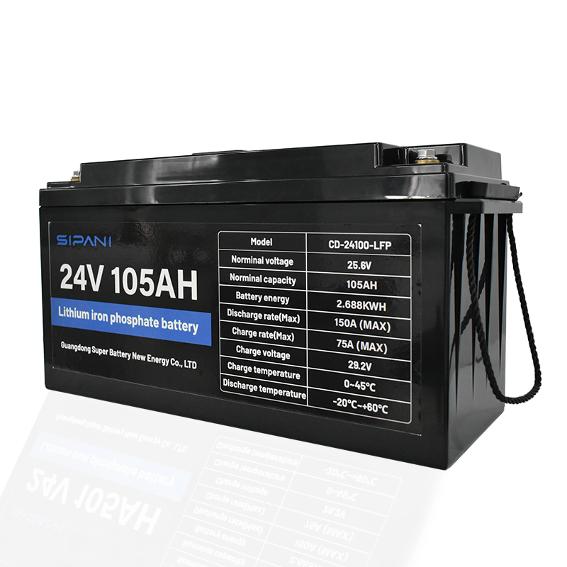 Batería de litio LFP de ciclo profundo de 24V 105Ah Lifepo4 con pantalla