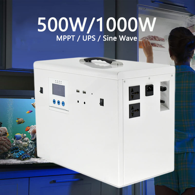 Generador de energía solar fuera de la red 500w Sistema de panel solar de 500 vatios 600wh 220v para uso de computadora en la oficina en el hogar