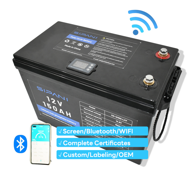 Personalizado 12V 24V 36V LifePO4 RV Marine Ship Boat Almacenamiento de energía en el hogar Batería de fosfato de hierro y litio con Bluetooth WIFI Controlador MPPT Indicador de batería