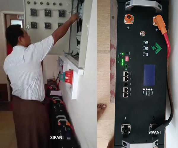 Inversores de 5KW y batería montada en rack de 20kwh en Myanmar