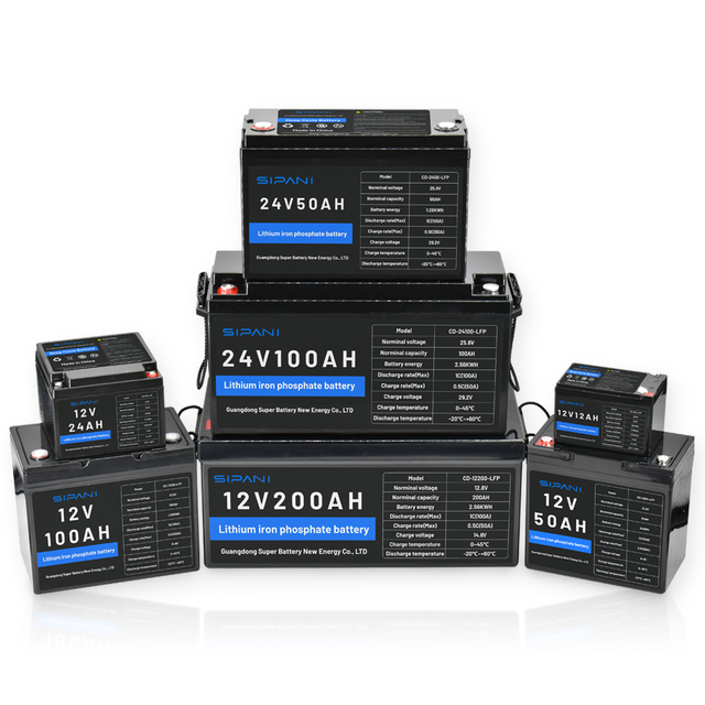 12v 50ah 100ah 200ah Lifepo4 Batería recargable Grado A Batería de iones de litio de ciclo profundo para sistemas de almacenamiento de energía solar