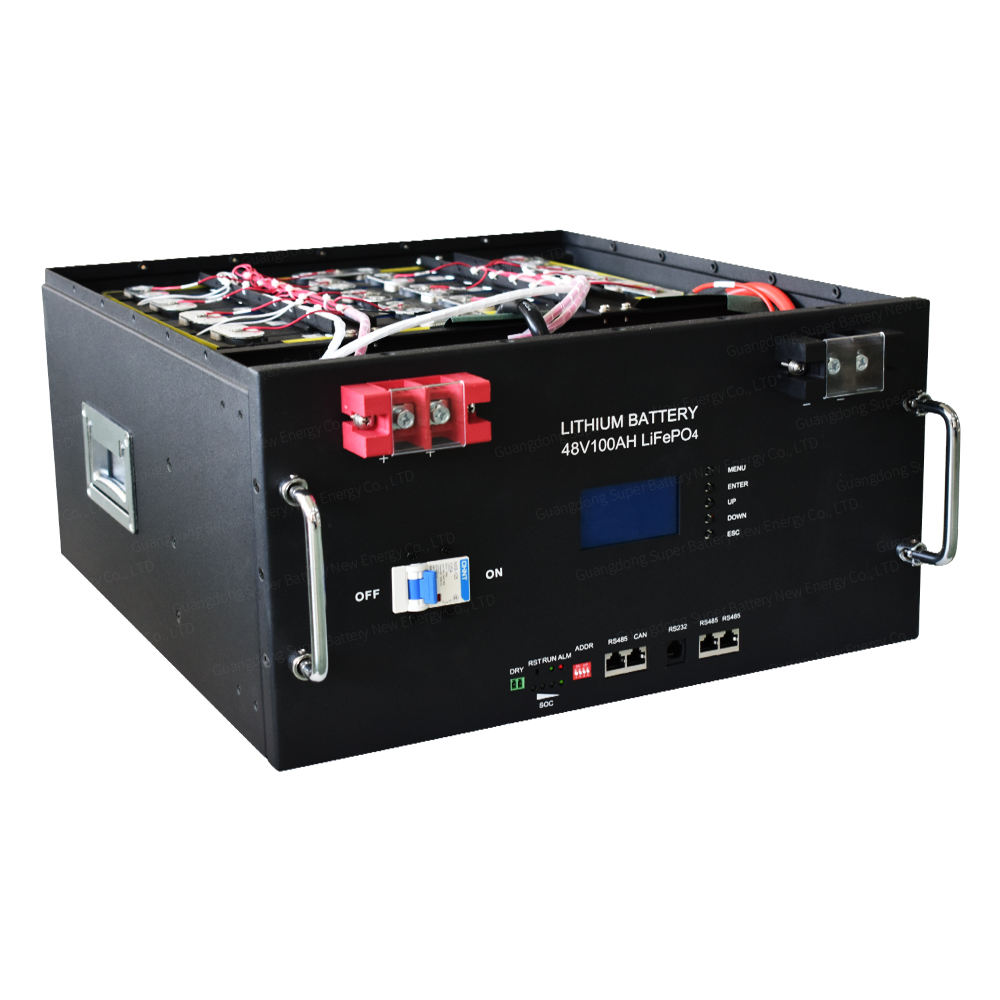 48v 100ah Batería de montaje en rack 5kwh Batería solar -lifepo4 Ion de litio-lfp-recargable-fuente de alimentación fuera de la red con Bms-4u incorporado