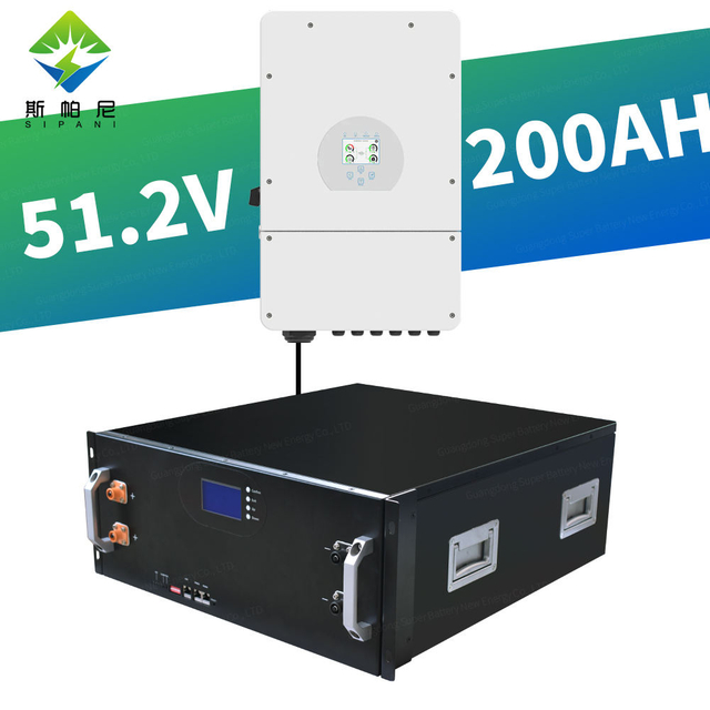SIPANI 10Kw 48V 200Ah LiFePO4 Paquete de batería 51.2V Batería de fosfato de iones de litio e inversor solar trifásico híbrido Deye de 8kw