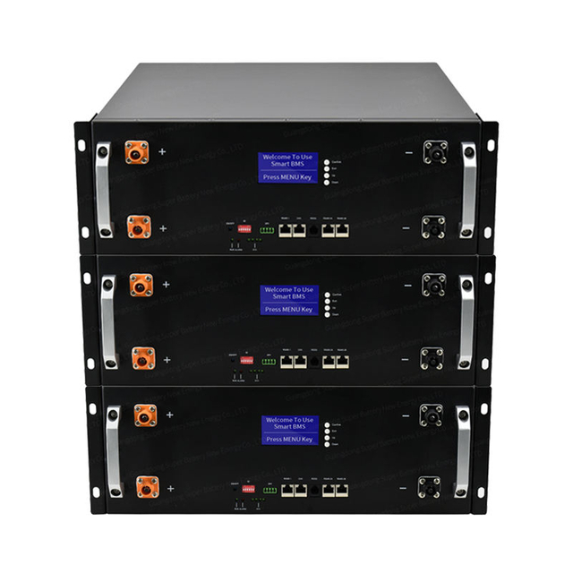 Batería de fosfato de iones de litio de montaje en rack de servidor de 48V 5kw 10kw 48v 50ah 100ah 200ah Lifepo4 Gabinete de batería Batería de inversor solar 