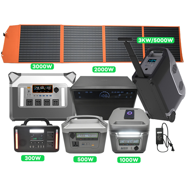 Hot Selling 300W 500W 1000W 2000W 3000W 5000W 192WH 384WH 1280WH 2304WH 2560WH 5120WH Generador solar Generación de emergencias Camping Outdoor Mobile Power Station