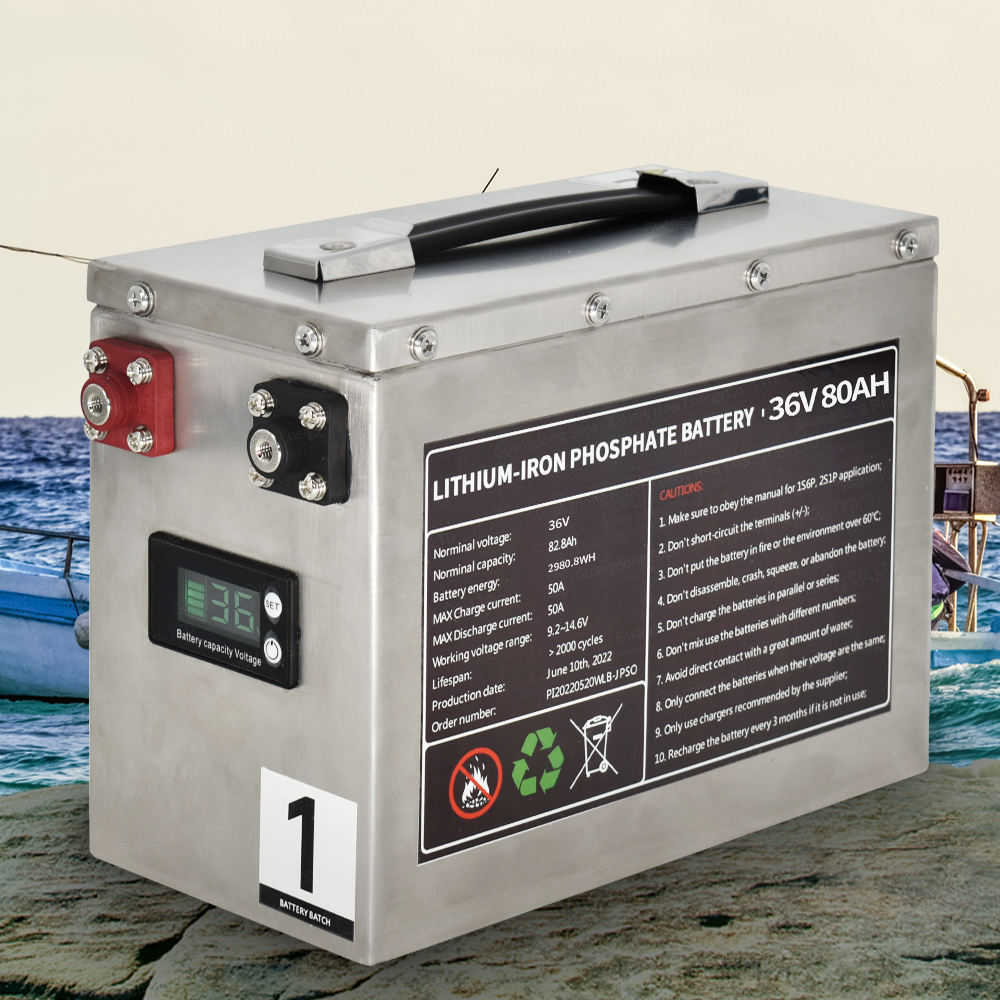 Paquete de batería de iones de litio de 36 voltios Barco marino Akku 36v 40ah 50ah 60ah 80ah 100ah 200ah Lifepo4 Batería de motor de arrastre