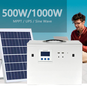 Sistema de energía solar inteligente Inicio 500W 1kw Sistema de generador portátil solar para uso en el hogar que acampa