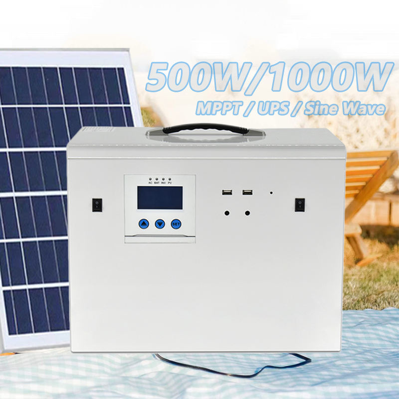 500W 1000W AC100V/110V/220V/230V Generador de sistema de estación de energía portátil solar 1.2Kwh